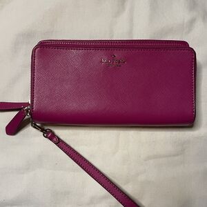 🌸 Kate Spade New York Hot Pink Double Zip Wristlet Wallet 🌸